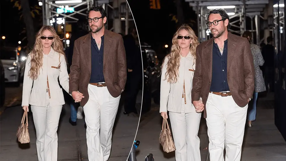 Sydney Sweeney shfaqet dorë për dore me Scooter Braun në New York, e veshur me kostum të bardhë