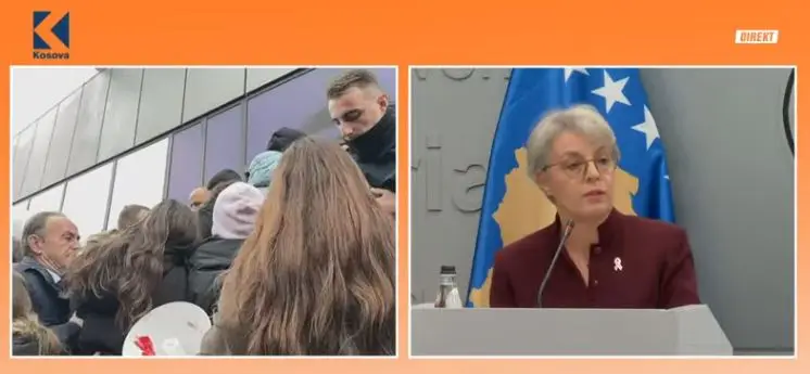 Protestuesit tentojnë të hyjnë në Qeveri, derisa ministrat po mbajnë konferencën